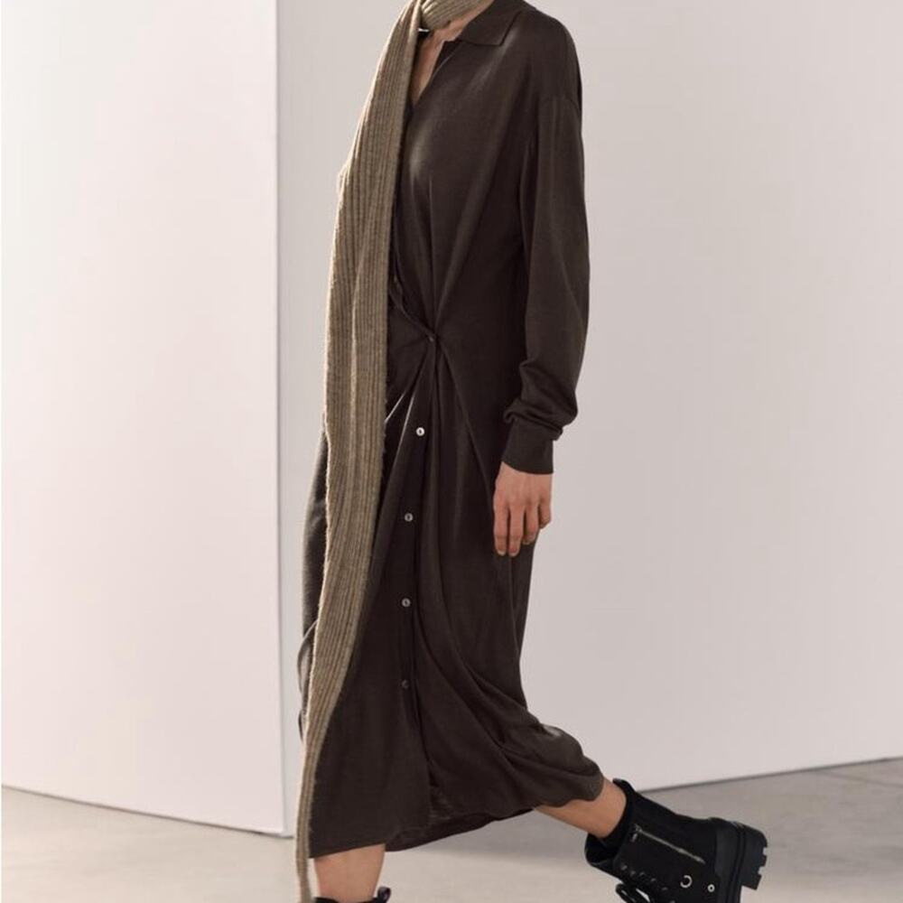 ZARA KNIT DRESS WITH SIDE BUTTONS - Picture 5 of 11